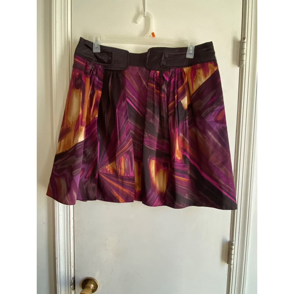 Worthington Purple Abstract Print Pleated Mini Skirt Size‎ 18 NWT